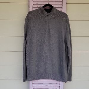 💙 EDDIE BAUER Half-Zip Sweater Gray XL